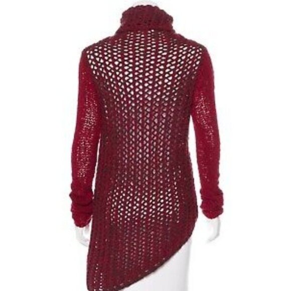 Helmut Lang Tattered Tapped Knit Wool Turtleneck Sweater M - Picture 5 of 9